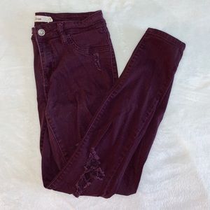 Maroon Skinny Jeans